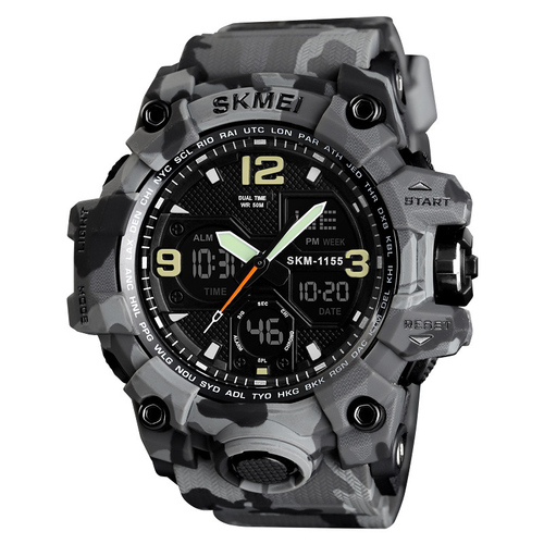 1155b Hot Selling Outdoor Shockproof Watches Men Wrist Waterproof Gray Digital Reloj Sport Watch