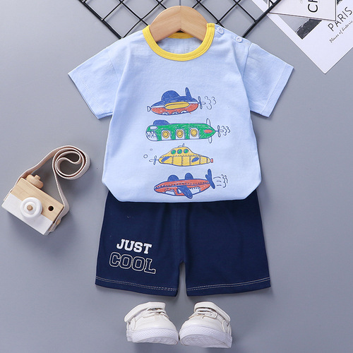 1-6year 2pcs Baby Boy Summer Clothing Set Toddler animal print T-shirt And short pant Boy clothes set