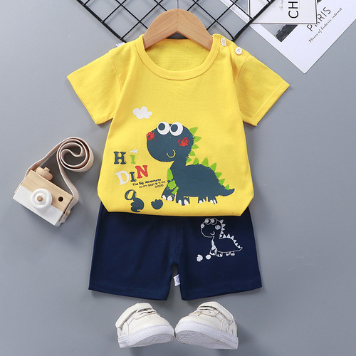 1-6year 2pcs Baby Boy Summer Clothing Set Toddler animal print T-shirt And short pant Boy clothes set