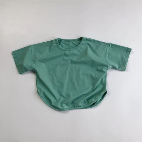 HXFS Korean Kids Boys T-shirts Short Sleeved Kids Summer T-shirt Plain Solid 100% Cotton Children Tshirt