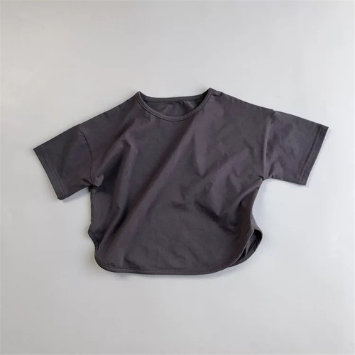 HXFS Korean Kids Boys T-shirts Short Sleeved Kids Summer T-shirt Plain Solid 100% Cotton Children Tshirt