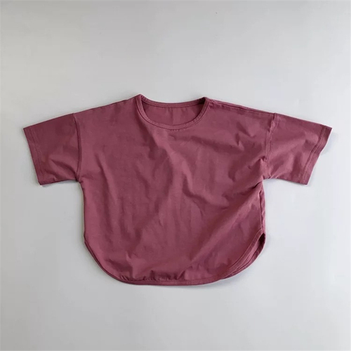 HXFS Korean Kids Boys T-shirts Short Sleeved Kids Summer T-shirt Plain Solid 100% Cotton Children Tshirt