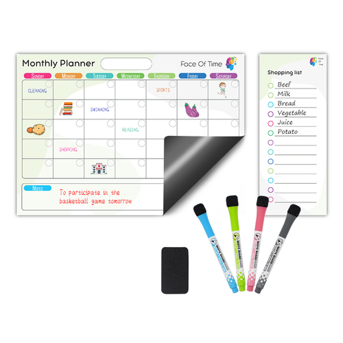Ready To Ship Magnetic Whiteboard Planner Shopping List Monthly Planner Set For Fridge