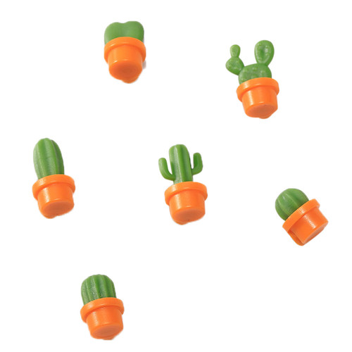 6 PCS Cute Mini Succulent Plant Refrigerator Button Cactus Fridge Magnet Message Sticker