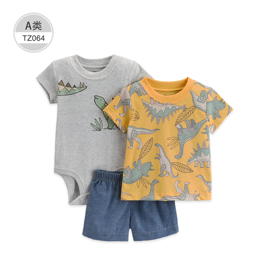 Hot Sale Summer Children's Clothing Sets  Baby Clothing Sets 3pcs T-shirt kids summer clothing
