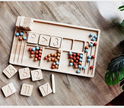 Digital Building Blocks Arithmetic Toy Wooden Counting Number Board Early Education Puzzle Toys