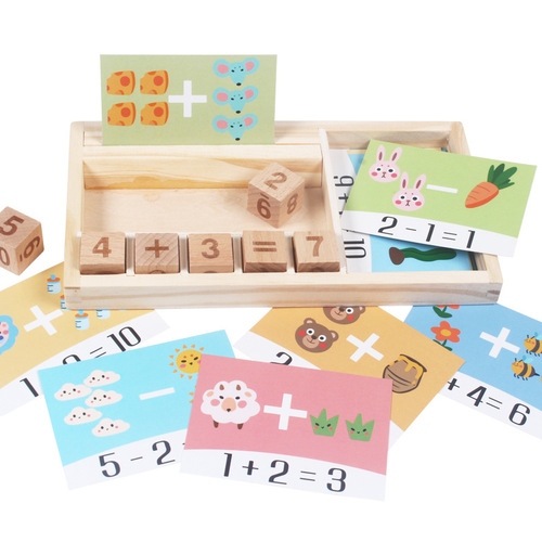 Hot Montessori Math Toys For Children Kids Early Educational Toys Counting Wooden Sticker Kids Number Cognition Birthday