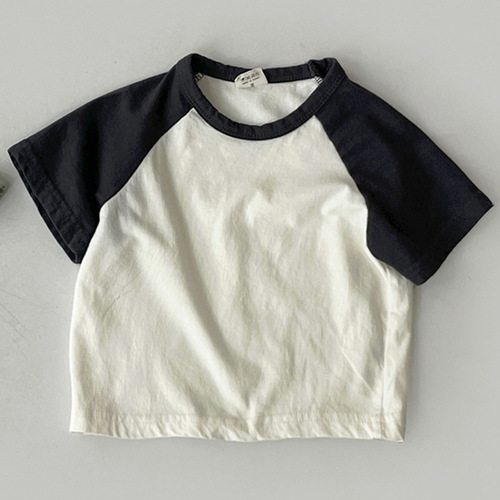 Kids Clothes Sets Summer Baby T-shirts Cotton Short-Sleeved Contrast Color T-shirts