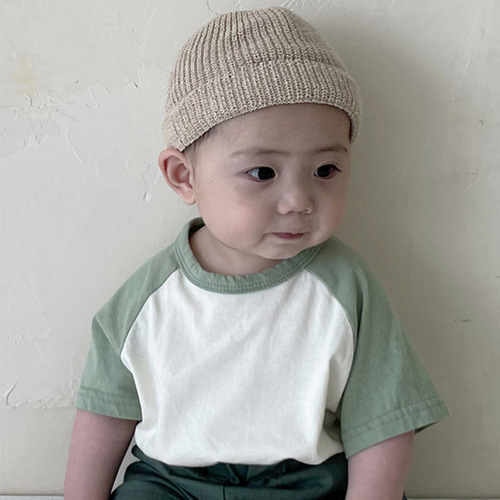 Kids Clothes Sets Summer Baby T-shirts Cotton Short-Sleeved Contrast Color T-shirts