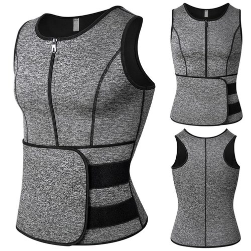 Men's Body Sculpting Waist Trainer - Compression Apparel Sauna Set - Sports Vest - Weight Loss Weight Vest Shake Calorie