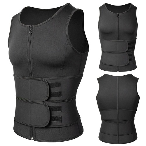 Men's Body Sculpting Waist Trainer - Compression Apparel Sauna Set - Sports Vest - Weight Loss Weight Vest Shake Calorie