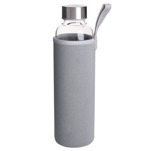 Anti-scald Glass Water Bottle 550ml Sports Bottle Colorful Sleeve Glass Drink Bottles