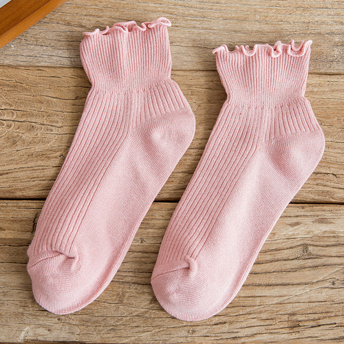 Harajuku Style Thin Cotton Socks Solid Color, Socks for Women & Girls (10 Pieces )