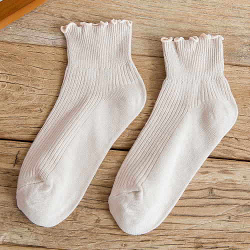 Harajuku Style Thin Cotton Socks Solid Color, Socks for Women & Girls (10 Pieces )