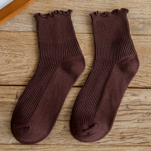Harajuku Style Thin Cotton Socks Solid Color, Socks for Women & Girls (10 Pieces )