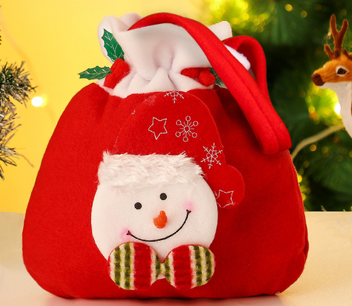 Christmas Candy Bag Santa Claus Snowman Burlap Bag Candy Bag