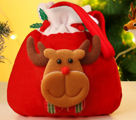Christmas Candy Bag Santa Claus Snowman Burlap Bag Candy Bag