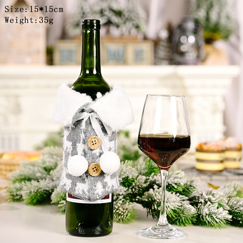 Christmas Wine Bottle Cover Decoration Cartoon Santa Snowman Accessories Ornaments