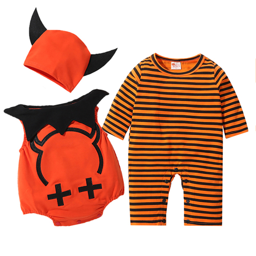 2021 Children Girls Boys Orange Pumpkin Ballet Skirt romper Set Kids carnival costumes Baby Halloween Cosplay Costume