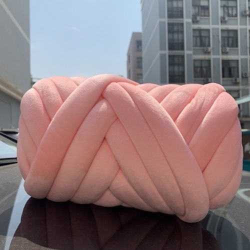 Hot Sale 3cm Wide  Chunky Yarn Braid Hand knitting Blanket Carpet Short Velvet Cotton Tube Filled Yarn