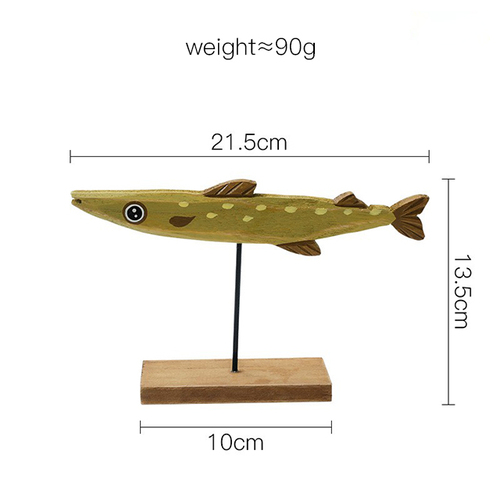 European style Handmade wooden christmas crafts wood cute fish decoration for home desktop ornaments