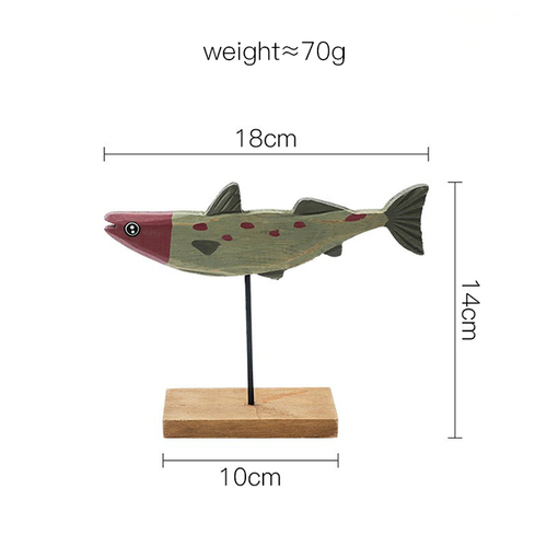 European style Handmade wooden christmas crafts wood cute fish decoration for home desktop ornaments