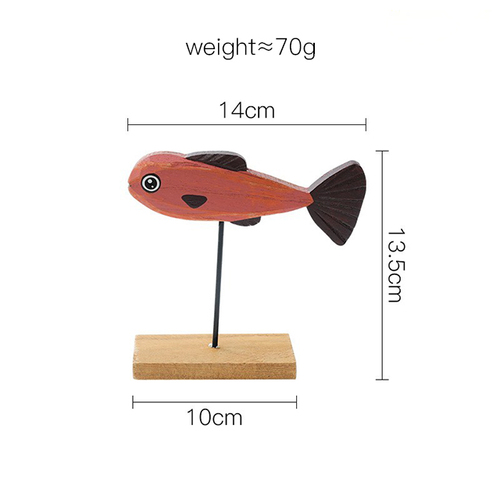 European style Handmade wooden christmas crafts wood cute fish decoration for home desktop ornaments