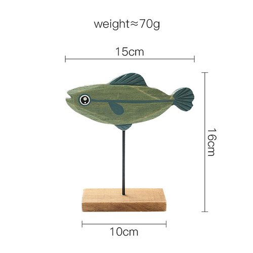 European style Handmade wooden christmas crafts wood cute fish decoration for home desktop ornaments