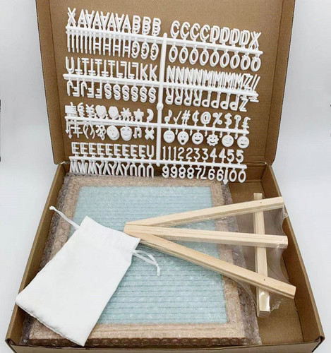  High quality 10*10 inches Light Blue Oak solid wood wooden crafts felt letter board for Advertising board