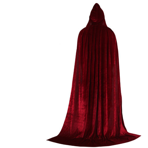   ized Hooded Cloak Long Velvet Vampire halloween costume