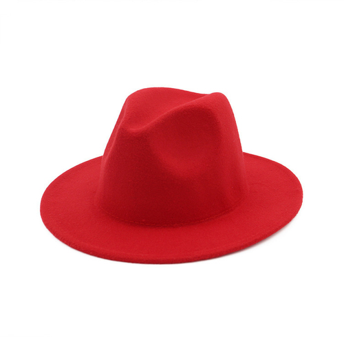 Promotional Solid Color Polyester Cotton Vegan Material Fedora Hat For Ladies And Mens Panama Jazz Fashion Fedora Hat