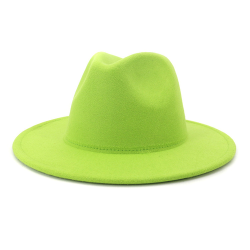 Promotional Solid Color Polyester Cotton Vegan Material Fedora Hat For Ladies And Mens Panama Jazz Fashion Fedora Hat
