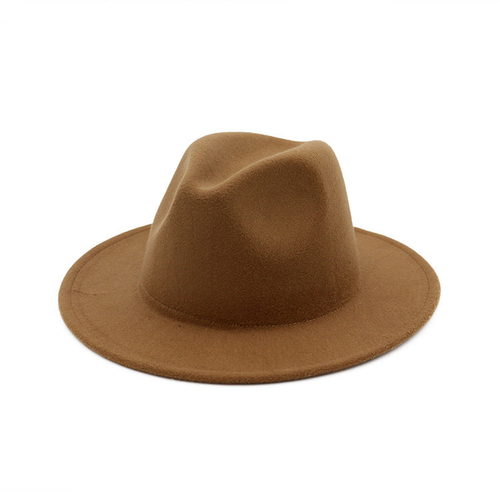 Promotional Solid Color Polyester Cotton Vegan Material Fedora Hat For Ladies And Mens Panama Jazz Fashion Fedora Hat