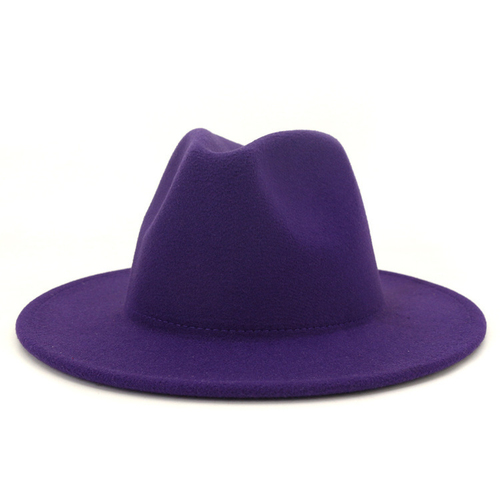 Promotional Solid Color Polyester Cotton Vegan Material Fedora Hat For Ladies And Mens Panama Jazz Fashion Fedora Hat