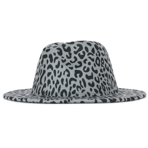  2022 Wide Brim Fedora For Women Man Plain Wool Band Felt Leopard Two Tone Fedora Hats With   2 Color