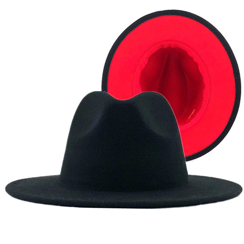 Tone Cowboy Men Dress Floppy Wool Felt Panama Hats Flat Wide Brim Fedora Two Shade Designer Women 2021 Fashion 