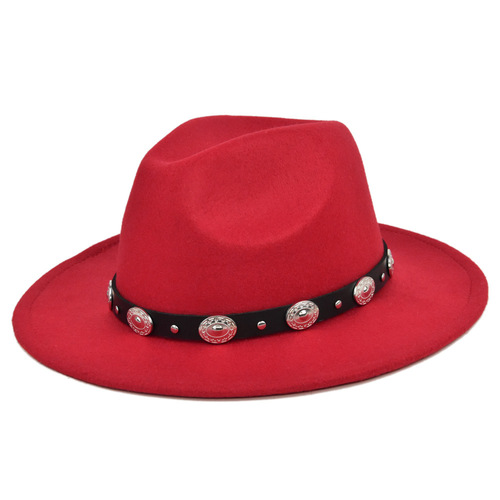 Fedora Hat Men Women Wool Winter Felt Hats Men's Wide Brim Jazz Church Hats