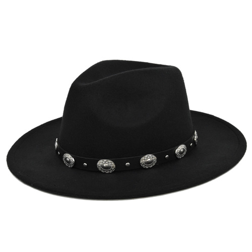 Fedora Hat Men Women Wool Winter Felt Hats Men's Wide Brim Jazz Church Hats