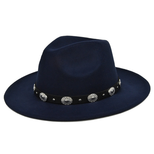 Fedora Hat Men Women Wool Winter Felt Hats Men's Wide Brim Jazz Church Hats