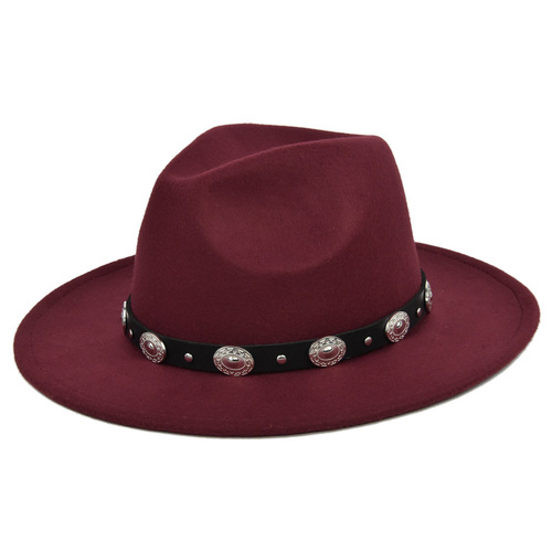 Fedora Hat Men Women Wool Winter Felt Hats Men's Wide Brim Jazz Church Hats