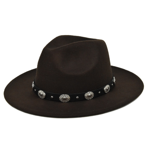 Fedora Hat Men Women Wool Winter Felt Hats Men's Wide Brim Jazz Church Hats