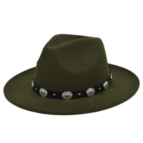 Fedora Hat Men Women Wool Winter Felt Hats Men's Wide Brim Jazz Church Hats