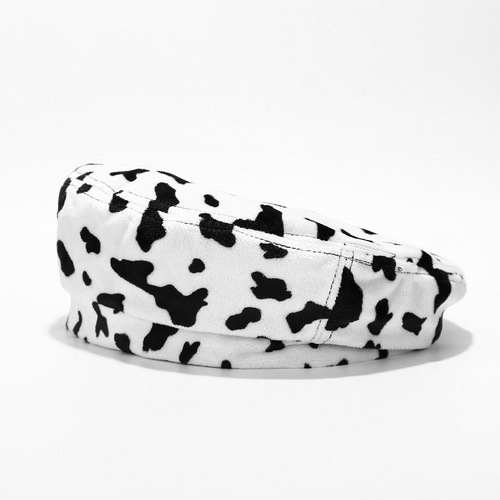 Fashion Warm Beanie Artist Painter Korean Cotton Ladies Women Autumn And Winter British Vintage Zebra Cow Beret Cap Girl