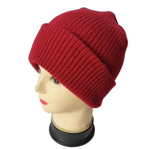 cheap knitting Acrylic  fiber  knit hats winter beanie pure  colour crochet hats