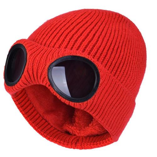  winters hats warm knit beanie with glasses multi-function sports beanie hats for men women
