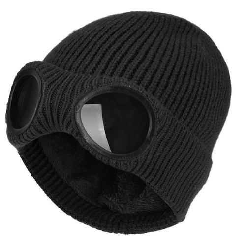  winters hats warm knit beanie with glasses multi-function sports beanie hats for men women