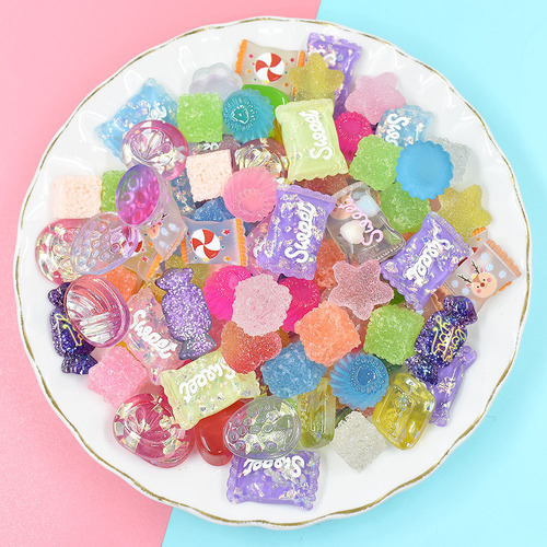 Mini Resin Chocolate Soft Packaging Fruit Resin Crafts With Accessories