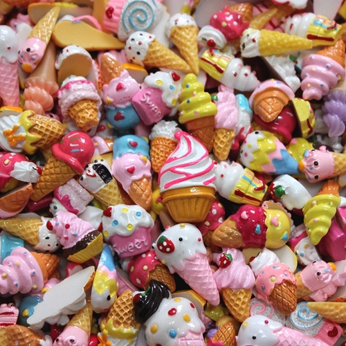 Mini Resin Chocolate Soft Packaging Fruit Resin Crafts With Accessories