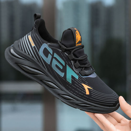 Most Popular lace-up Breathable Mesh Running black sneakers  casual fashion non-slip tennis shoes men