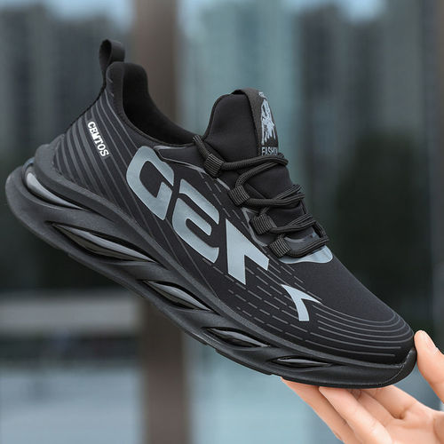 Most Popular lace-up Breathable Mesh Running black sneakers  casual fashion non-slip tennis shoes men
